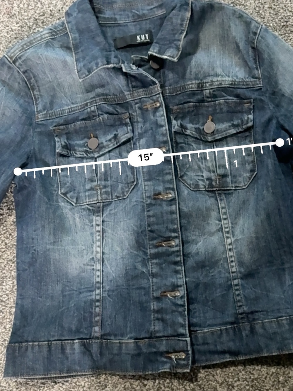 KUT From the Kloth Amelia Denim Jacket Medium Stretch Blue - Picture 10 of 11